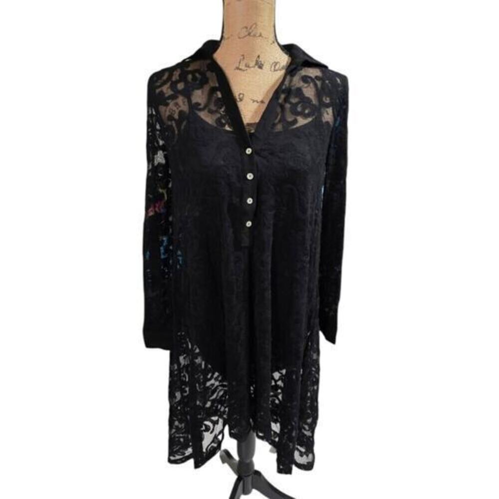 Altar'd State Black High Low Lace Overlay Sexy Goth Grunge Dress Size XS